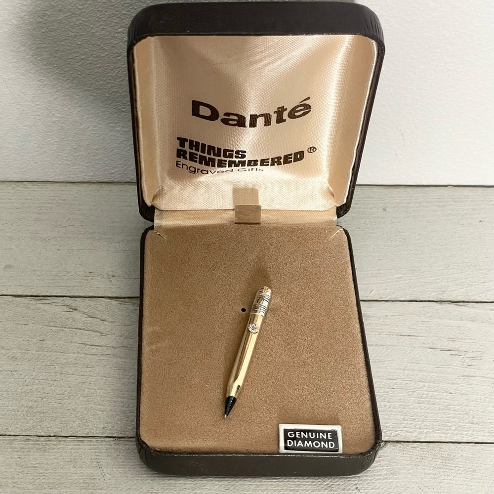 DANTÉ x THINGS REMEMBERED Vintage Two Tone Genuine Diamond Pencil Tie Tack